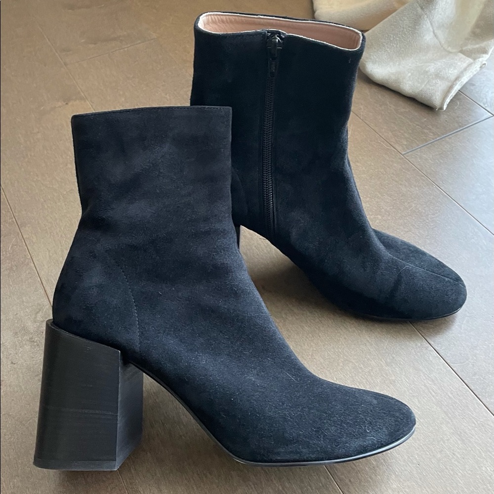 Acne studios black suede boots
